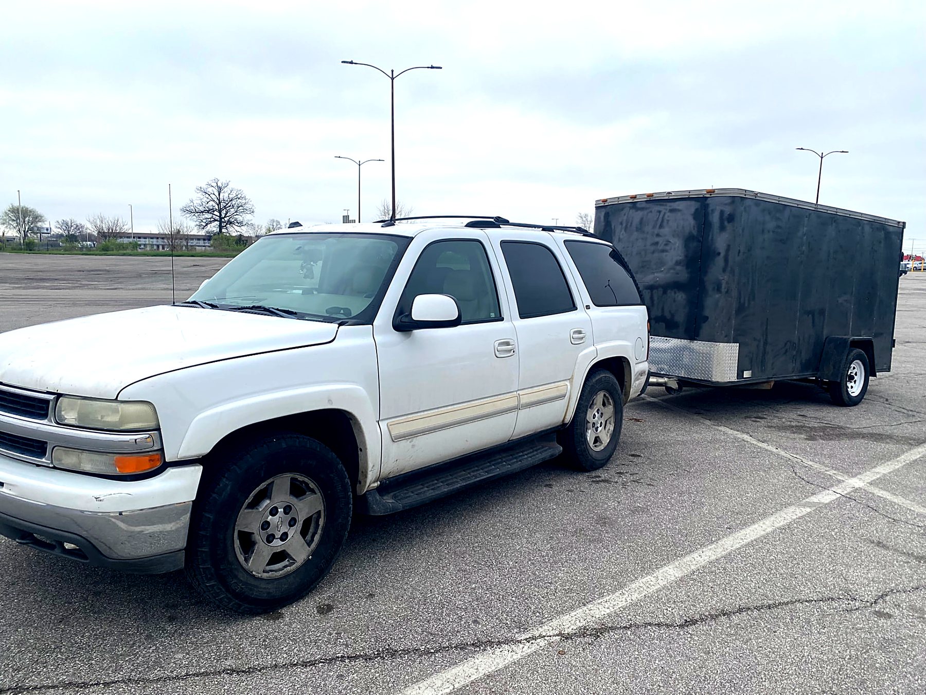 Indy Property Reset truck and enclosed trailer ready for a cleanout job